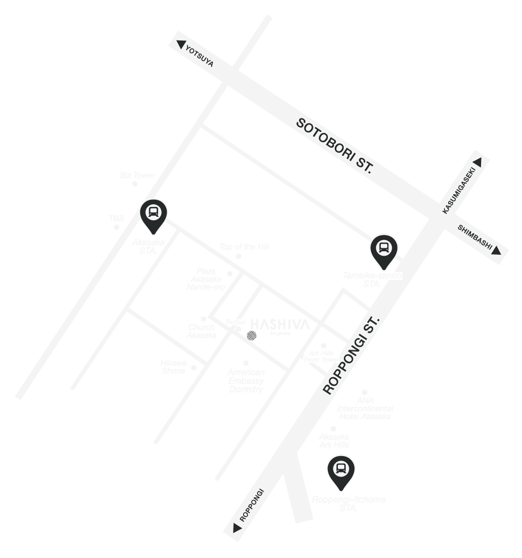 赤坂駅周辺のアートギャラリーHASHIVAの地図