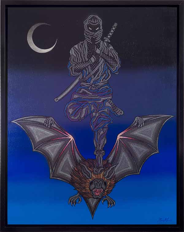 アートギャラリーHASHIVA森勉(BEN MORI)の作品「蝙蝠に乗る忍者」